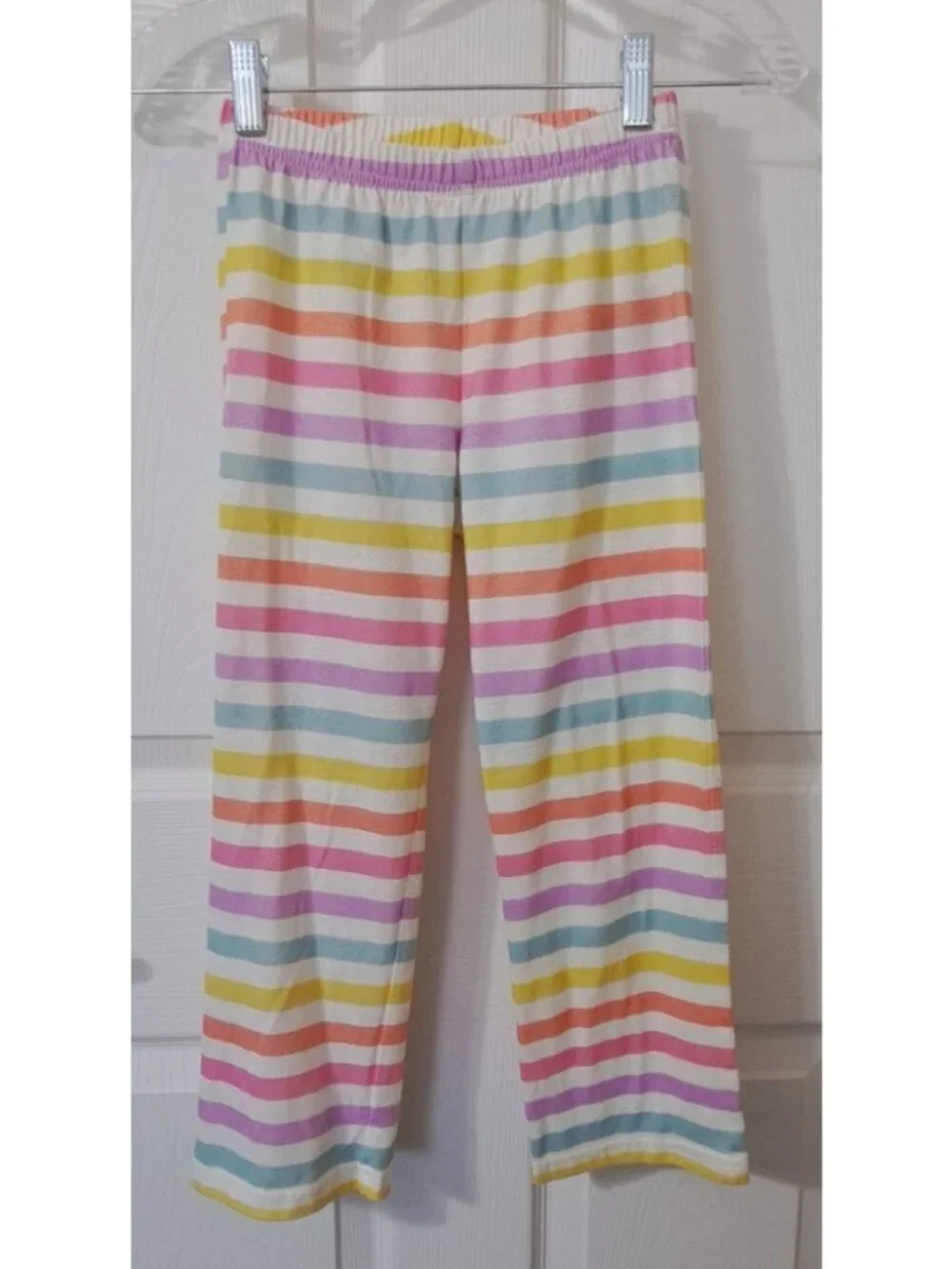Old Navy Girl's 6T Cotton Pajama Set Stripes Multicolor Cozy Lightweight.